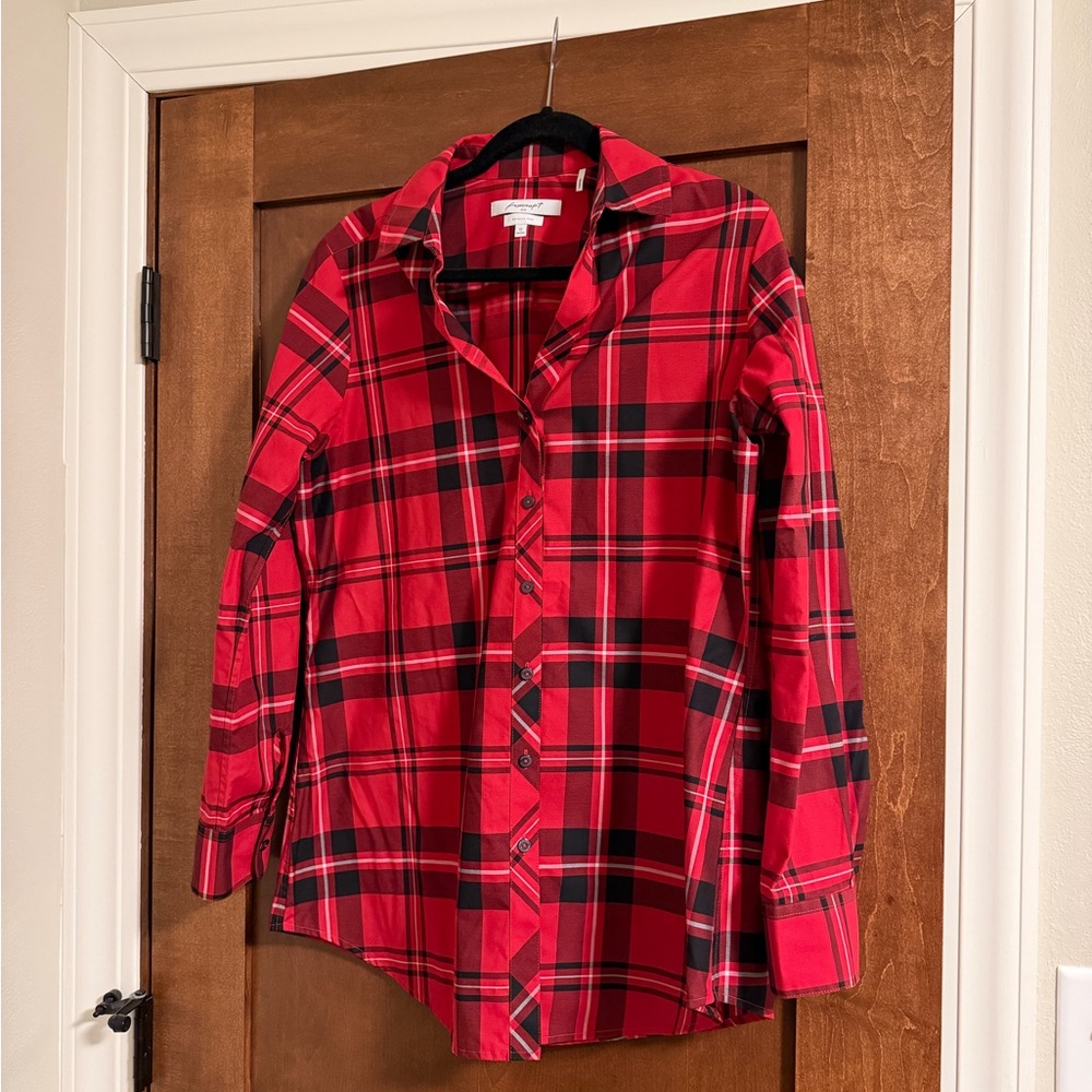 NWOT Foxcroft Red Plaid Shirt